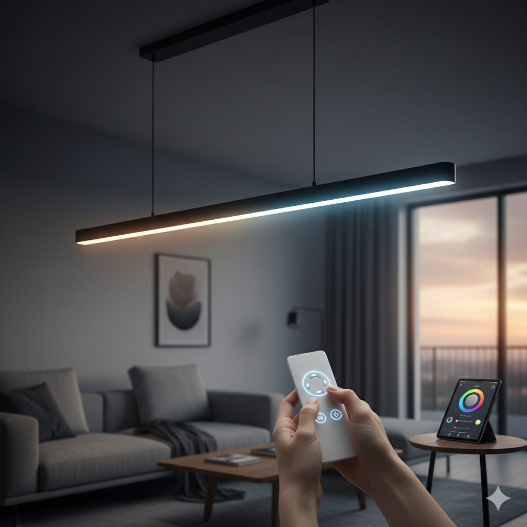 خانه هوشمند و لوستر خطی: معرفی قابلیت‌های دیمر، کنترل از راه دور و تغییر دما (CCT)